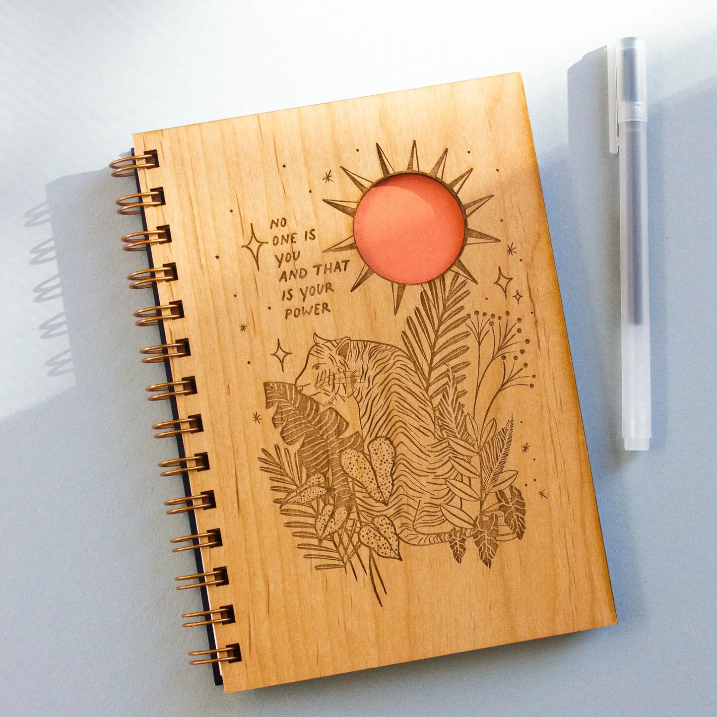 No One Is You and That is Your Power Wood Journal