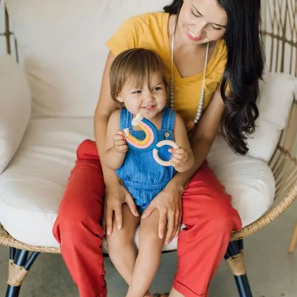 Rainbow Macrame Baby Teether (color options)