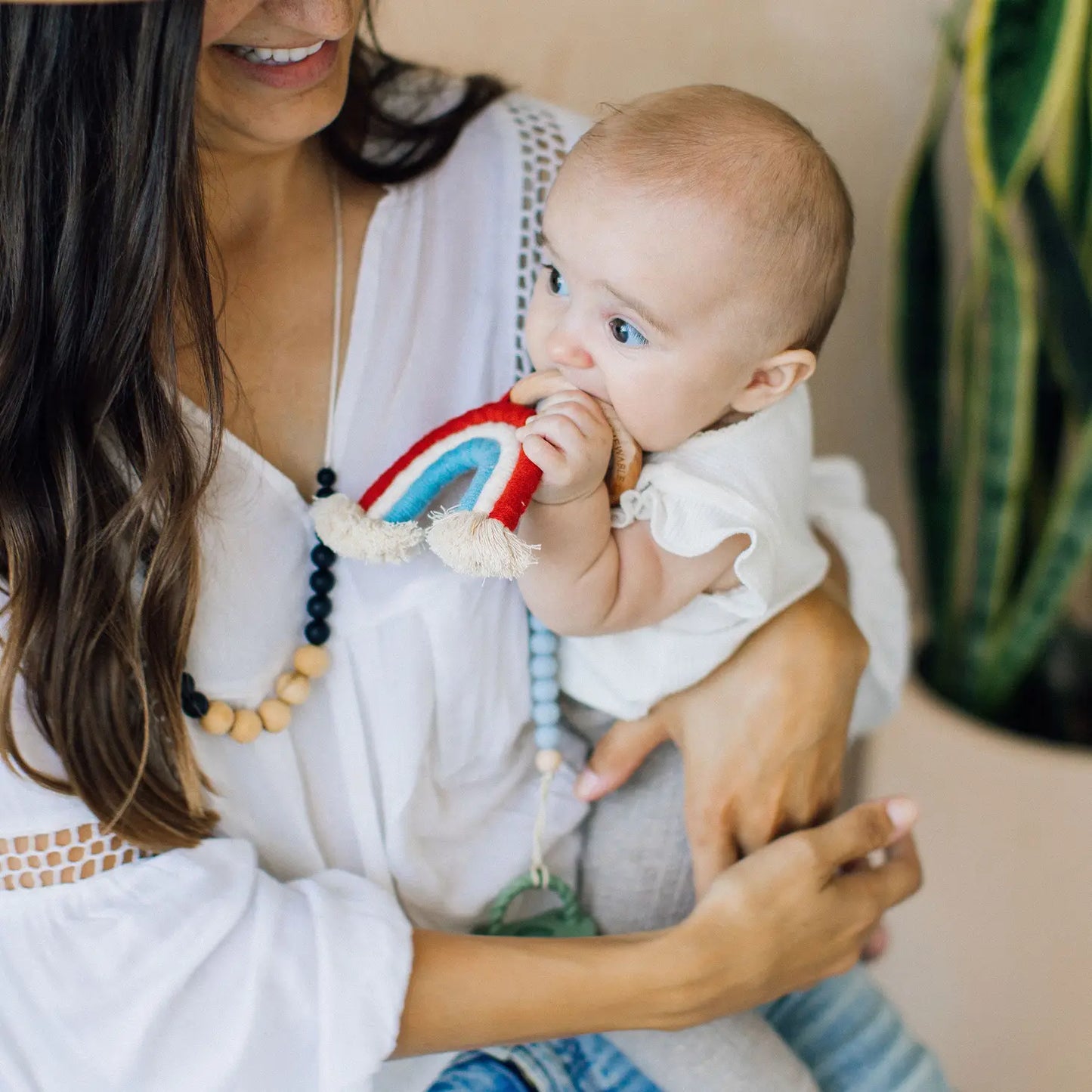 Rainbow Macrame Baby Teether (color options)