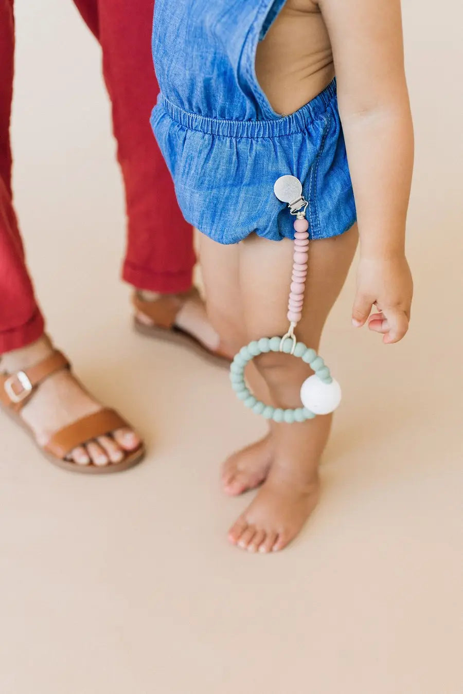 Baby Teether Rattle Toy (Blush, Sage)