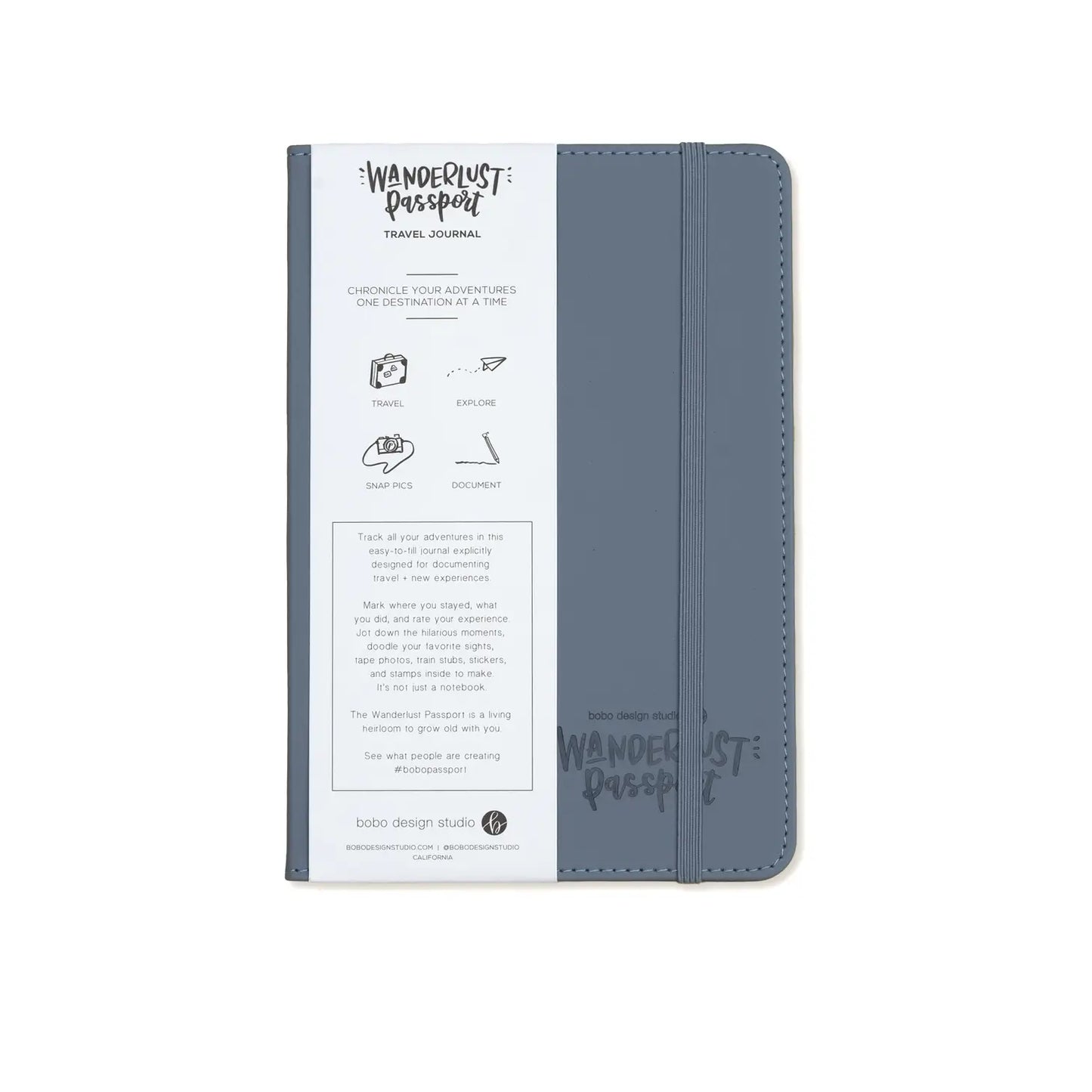 Wanderlust Passport Travel Journal (Grey, Navy, Pink, Yellow)