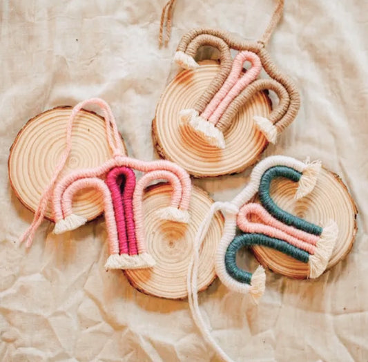 Uterus Macrame Ornament Keychain