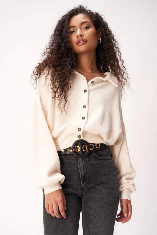 Sherpa Button Front Sweater