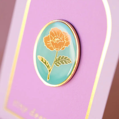 Vintage Poppy Enamel Pin