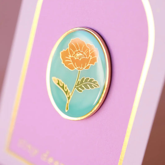 Vintage Poppy Enamel Pin