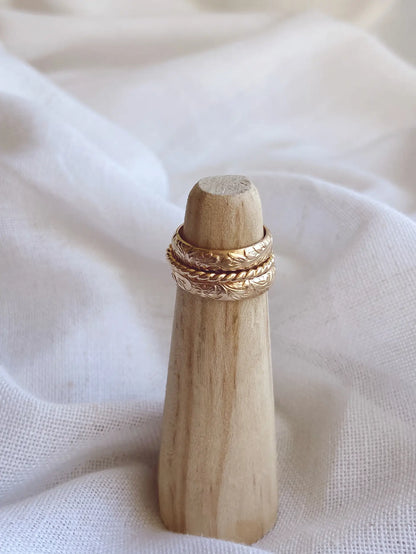 Braided Twist Rope Ring (Gold, Silver)