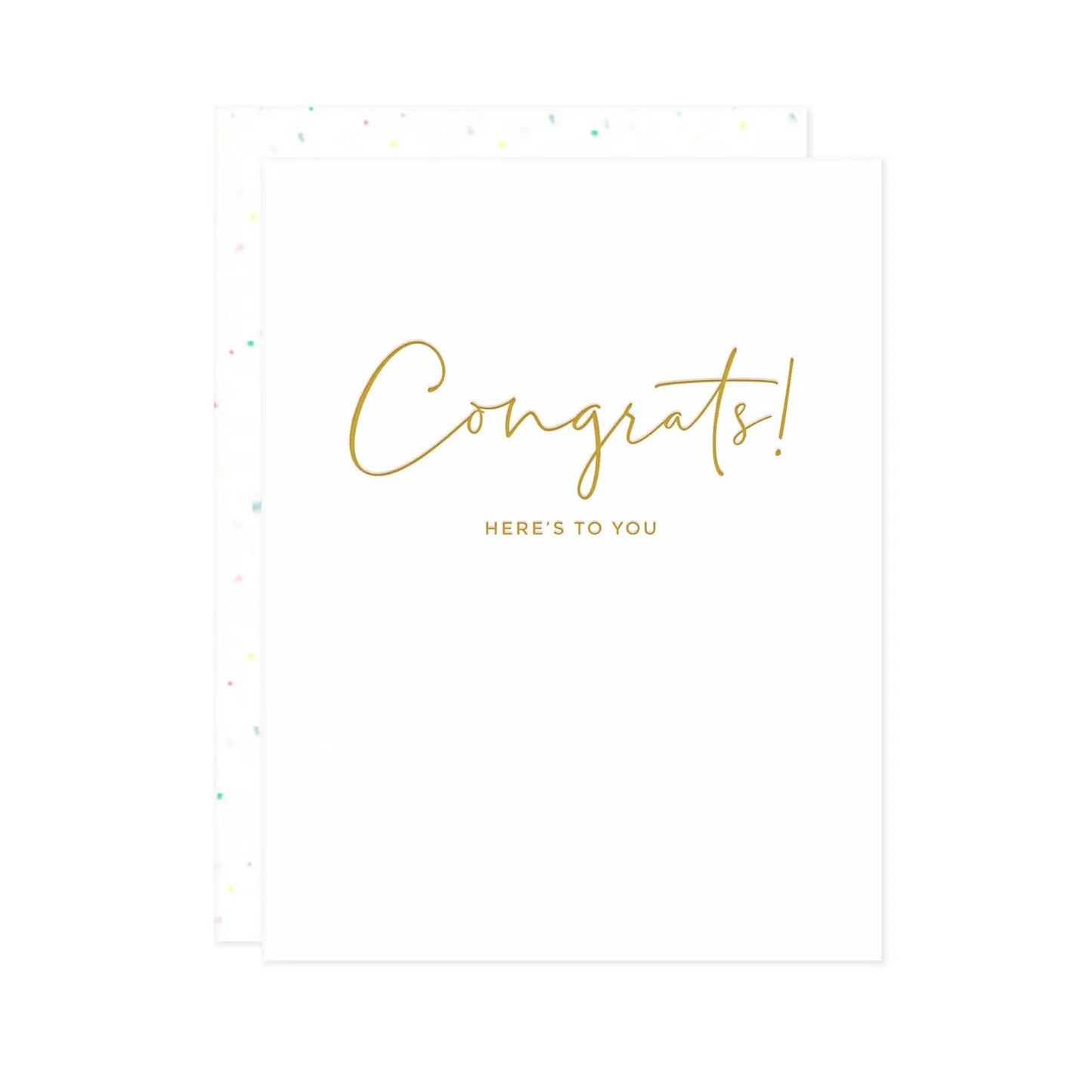 Congrats! Here's To You Letterpress Card
