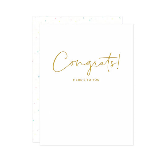 Congrats! Here's To You Letterpress Card