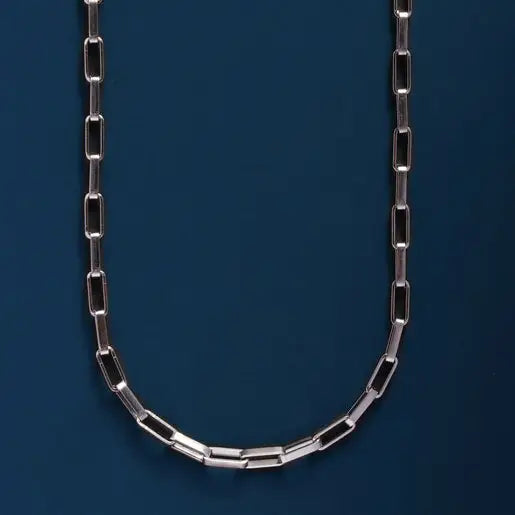 Unisex Elongated Box style in 316L Stainless Steel Chain Necklace 20”
