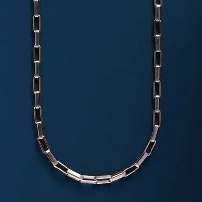 Unisex Elongated Box style in 316L Stainless Steel Chain Necklace 20”