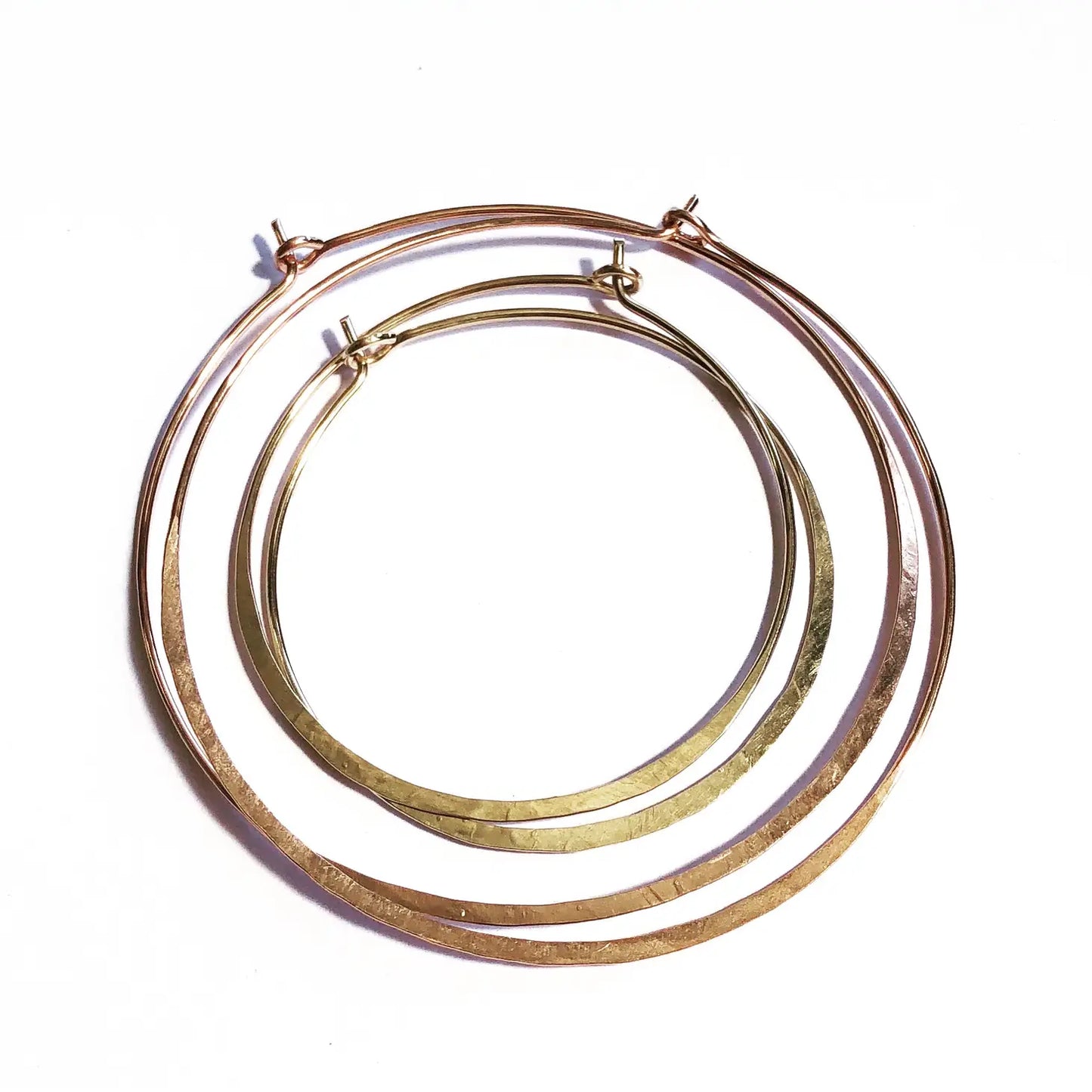 Everyday Hammered Hoops (Gold, Silver + size options)