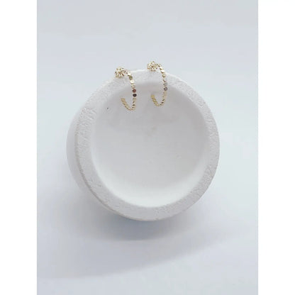 Dotted Coin Hoop Earrings