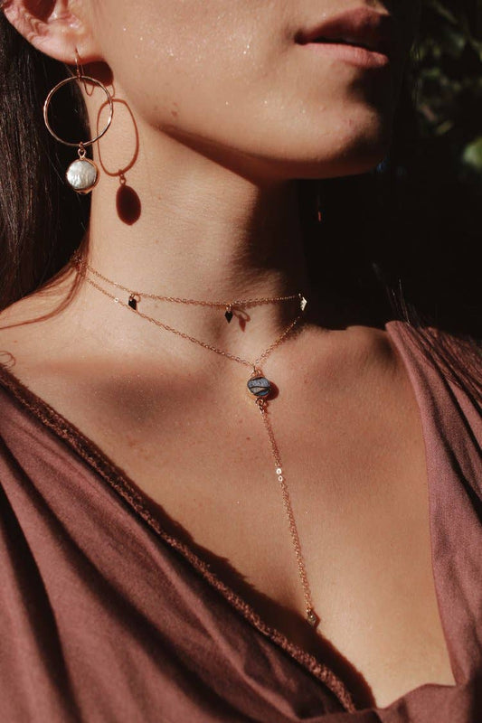 Abalone Choker To Lariat Necklace