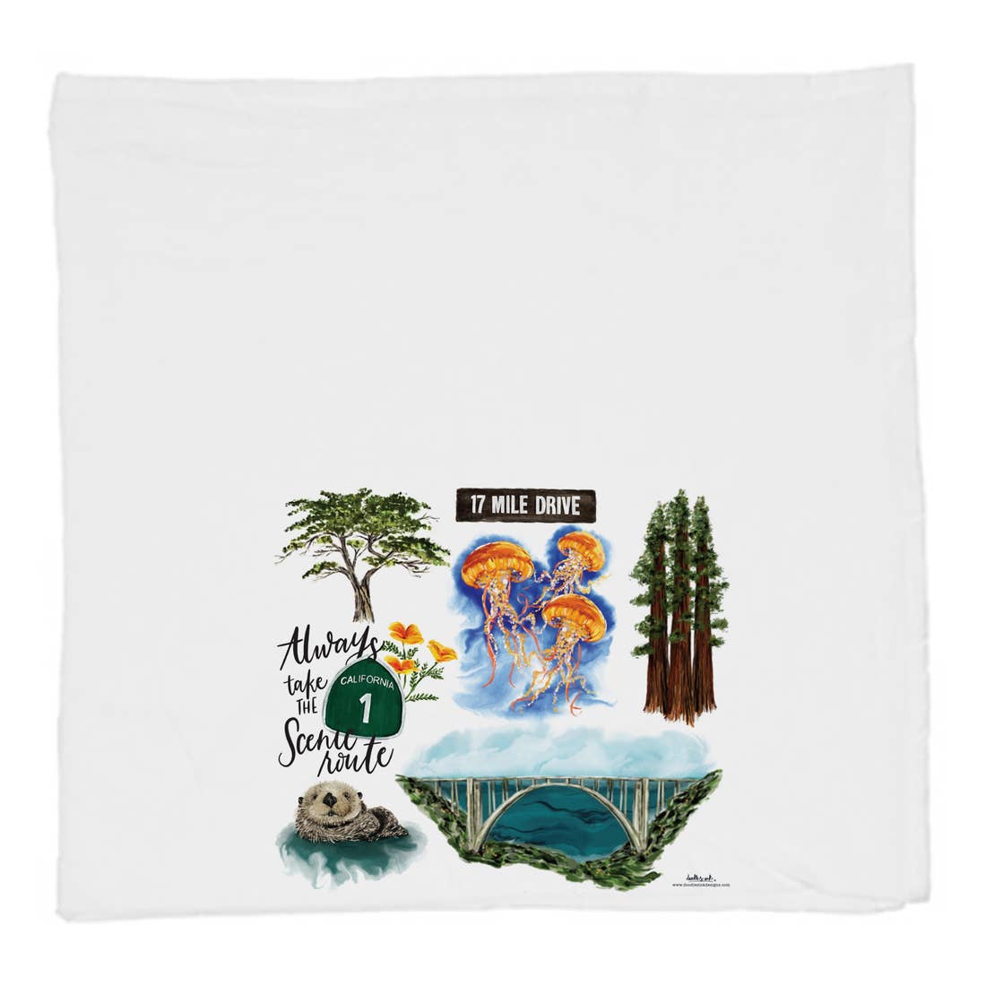 Seventeen Mile Drive Kitchen Tea Towel