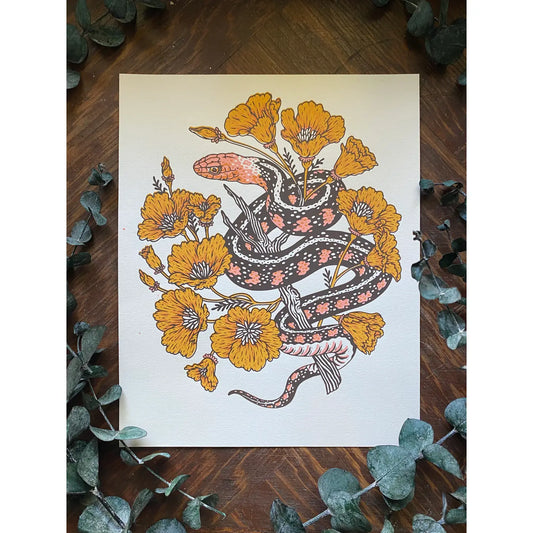 Snake & Poppies by Mustard Beetle