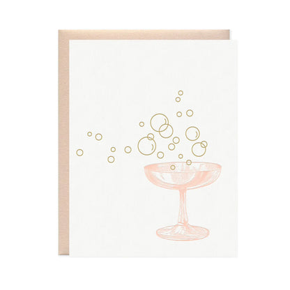 Champagne Bubbles Letterpress Card