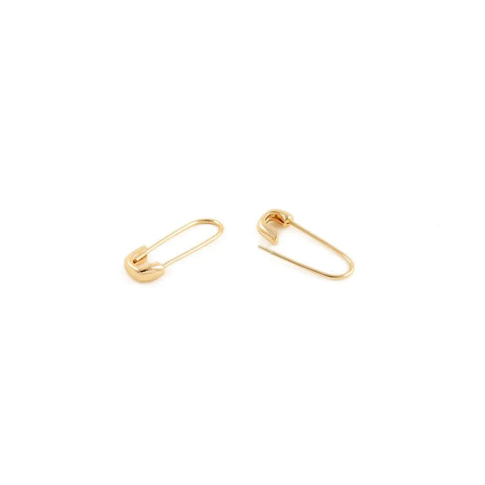 Safety Pin Hoop Earrings (Gold, Silver)