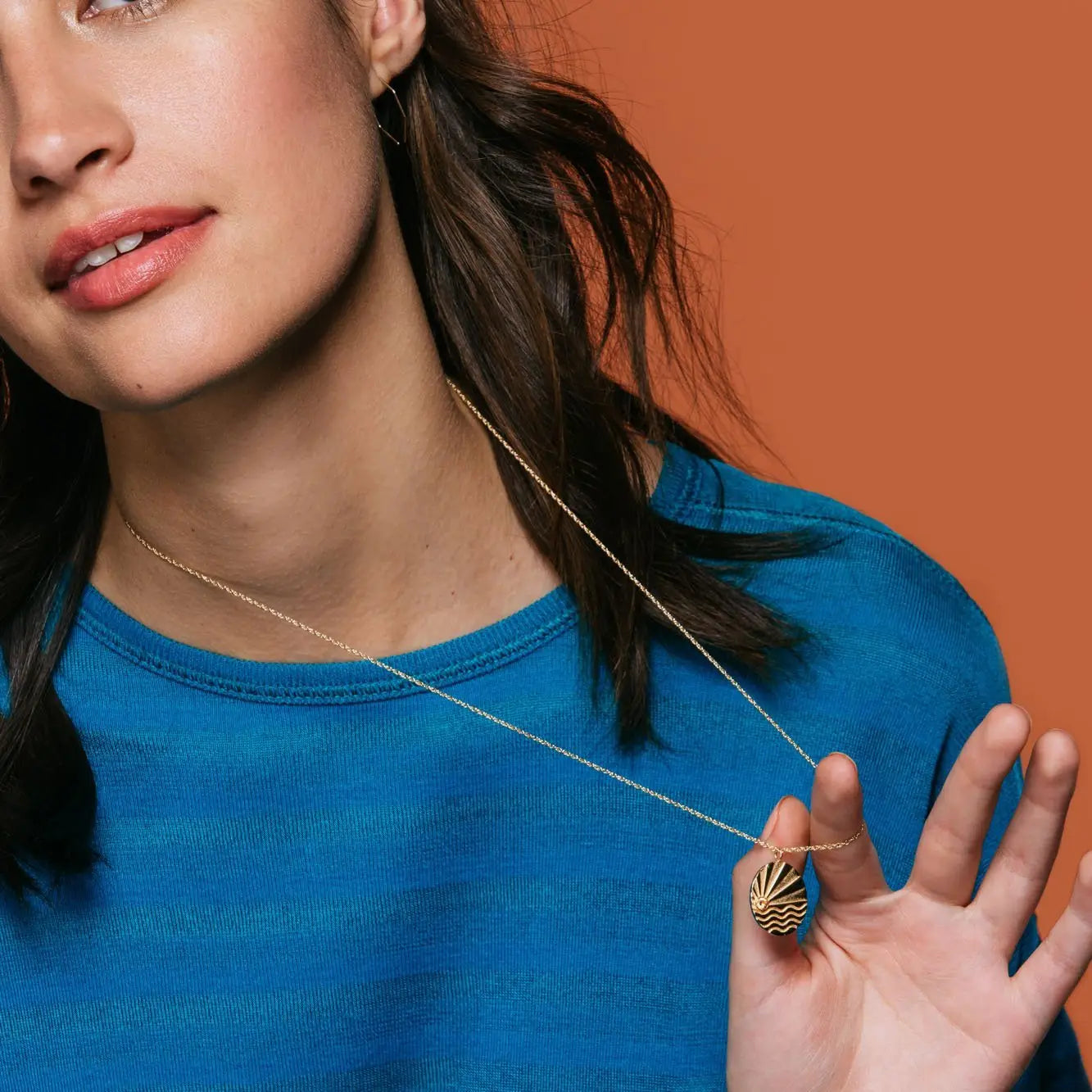 Ray of Sunshine Reversible Charm Necklace (Gold, Silver)