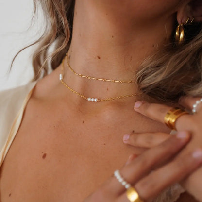 Pearl Trio Cluster Choker Necklace