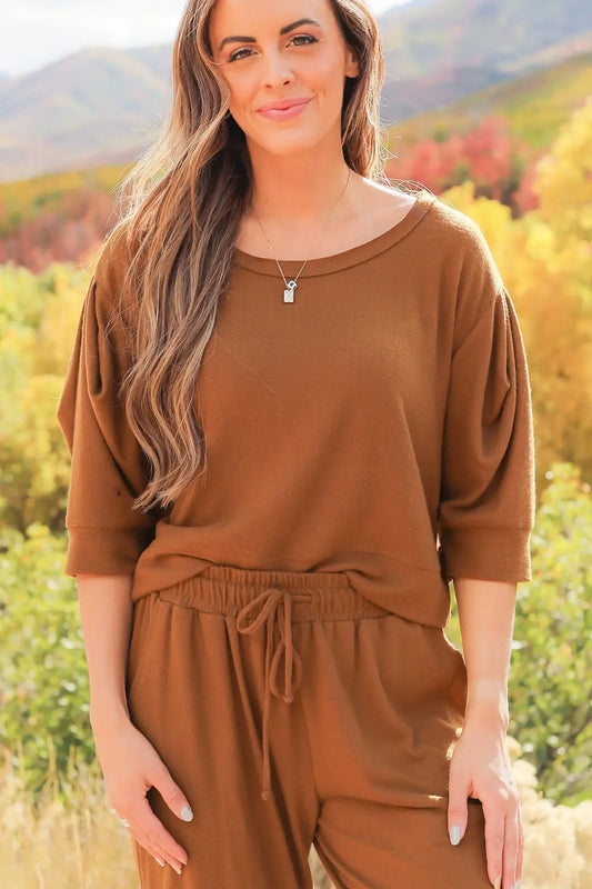 Journey Cotton Sweater TOBACCO