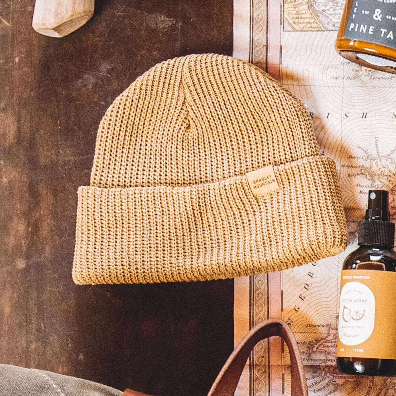 Cotton Watch Cap Beanie -Wheat-