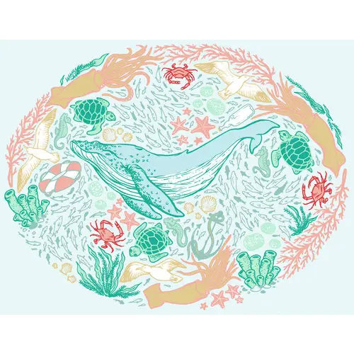Whale Print by Mustard Beetle
