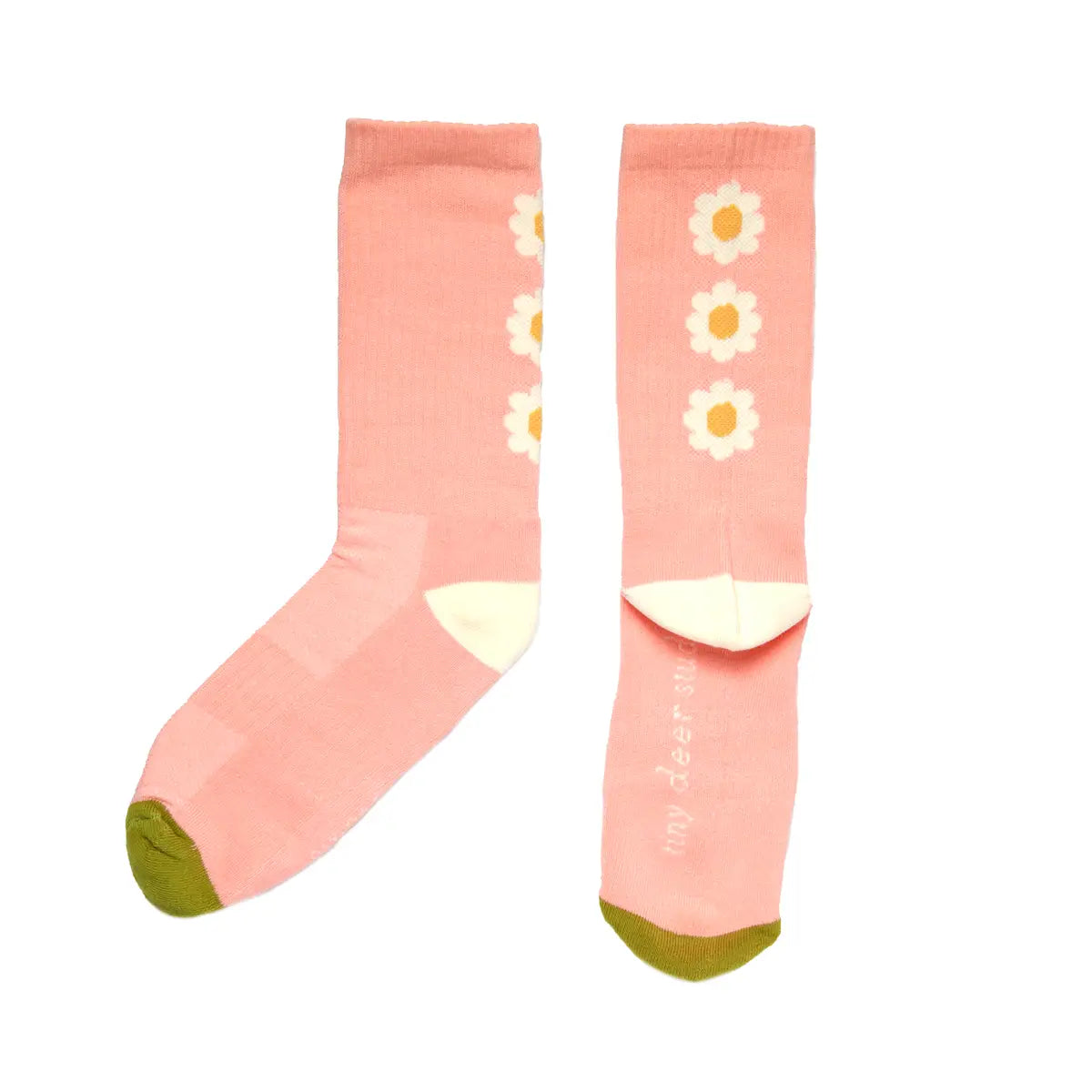 Retro Pink Daisies Cushioned Socks