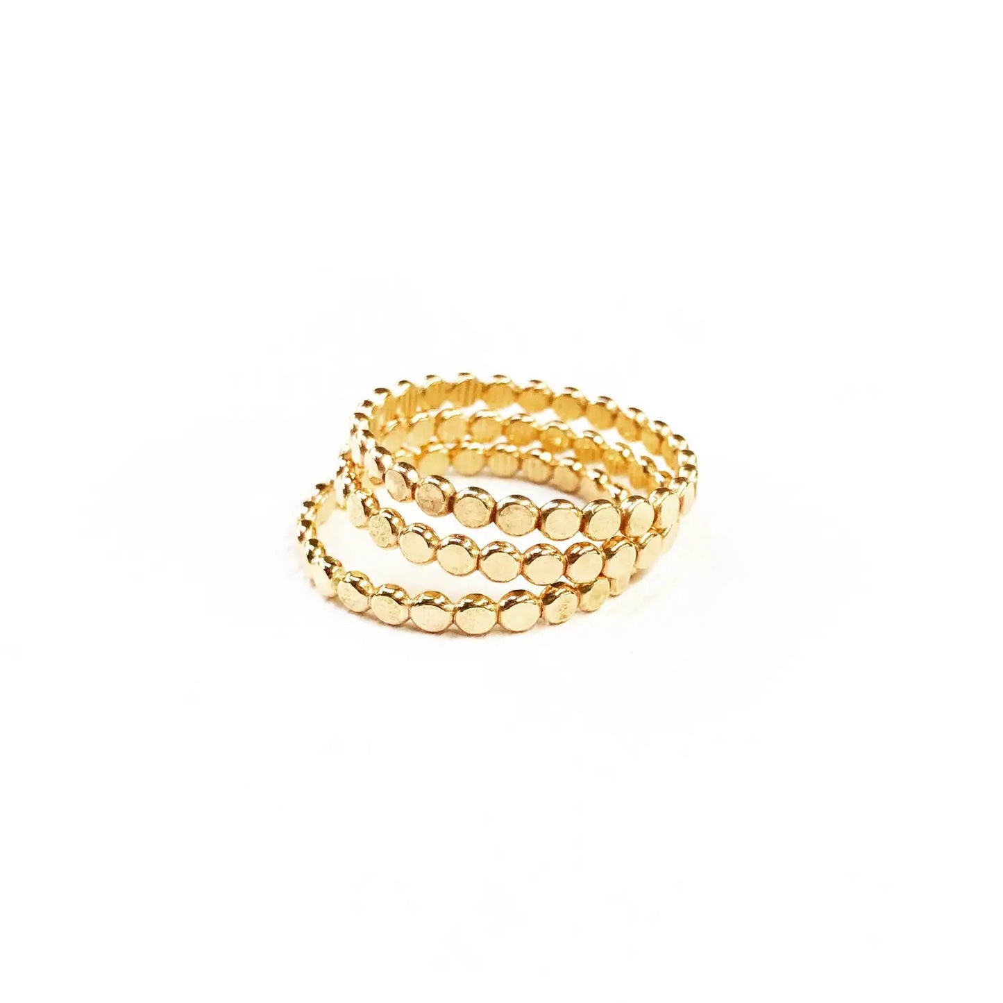 Dotted Smooth Coin Ring (Gold, Silver)