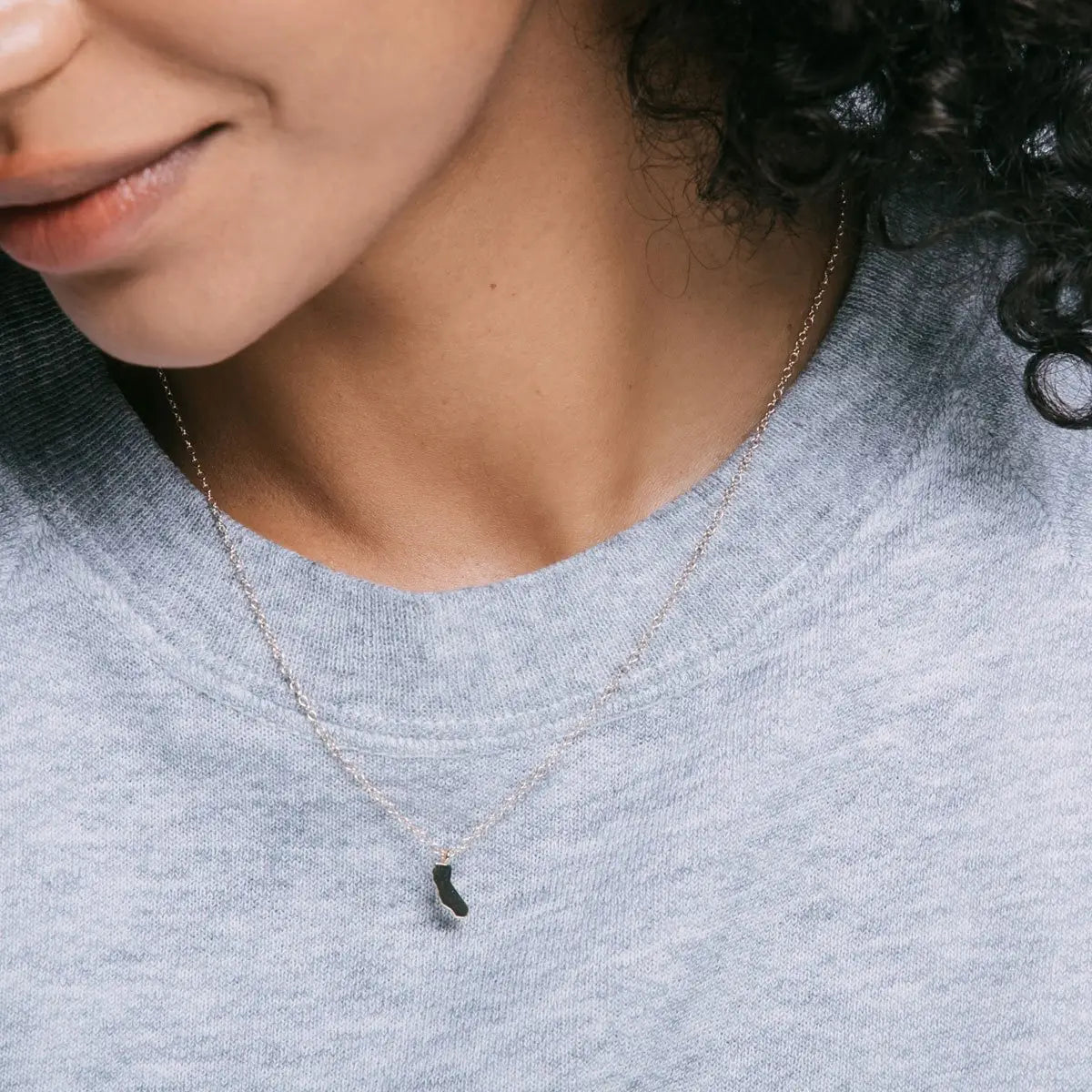 California Charm Necklace (Gold, Silver)