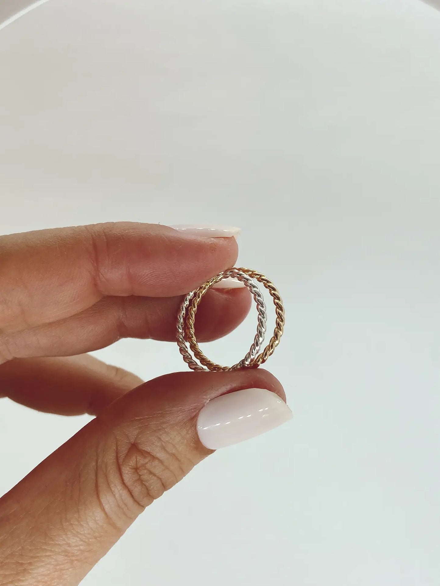 Braided Twist Rope Ring (Gold, Silver)