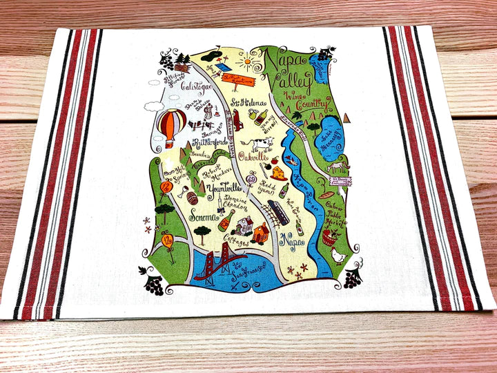 Napa Map Cotton Tea Towel