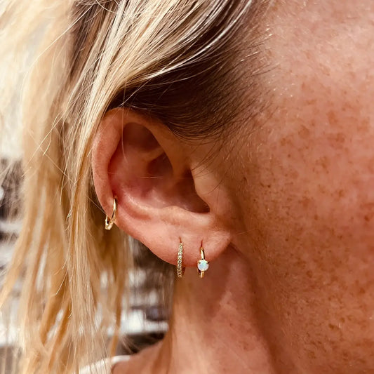 Opal Huggie Earrings