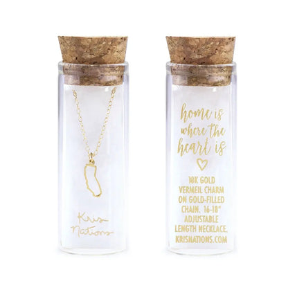 California Outline Charm Necklace (Gold, Silver)