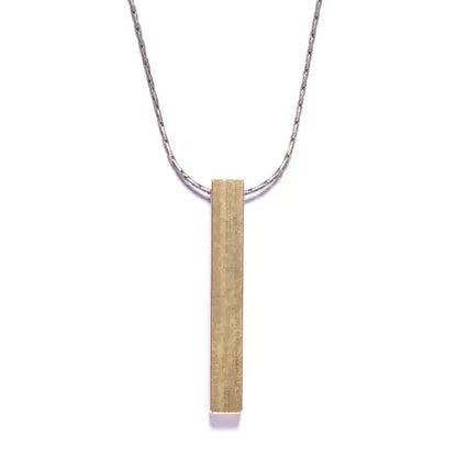 Unisex Brass Bar Necklace