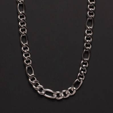 Unisex Figaro Stainless Steel Chain Necklace 20”