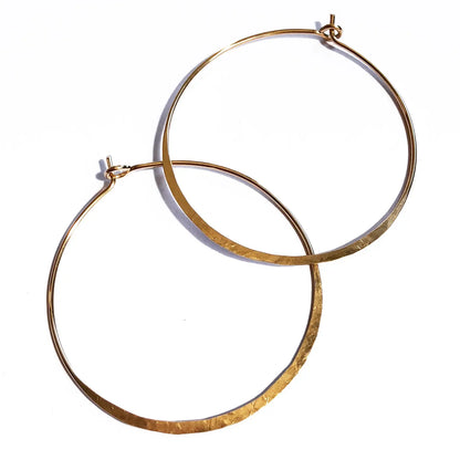 Everyday Hammered Hoops (Gold, Silver + size options)