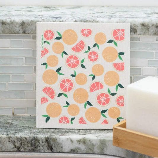 Citrus Print Dish Washing Sponge Cloth