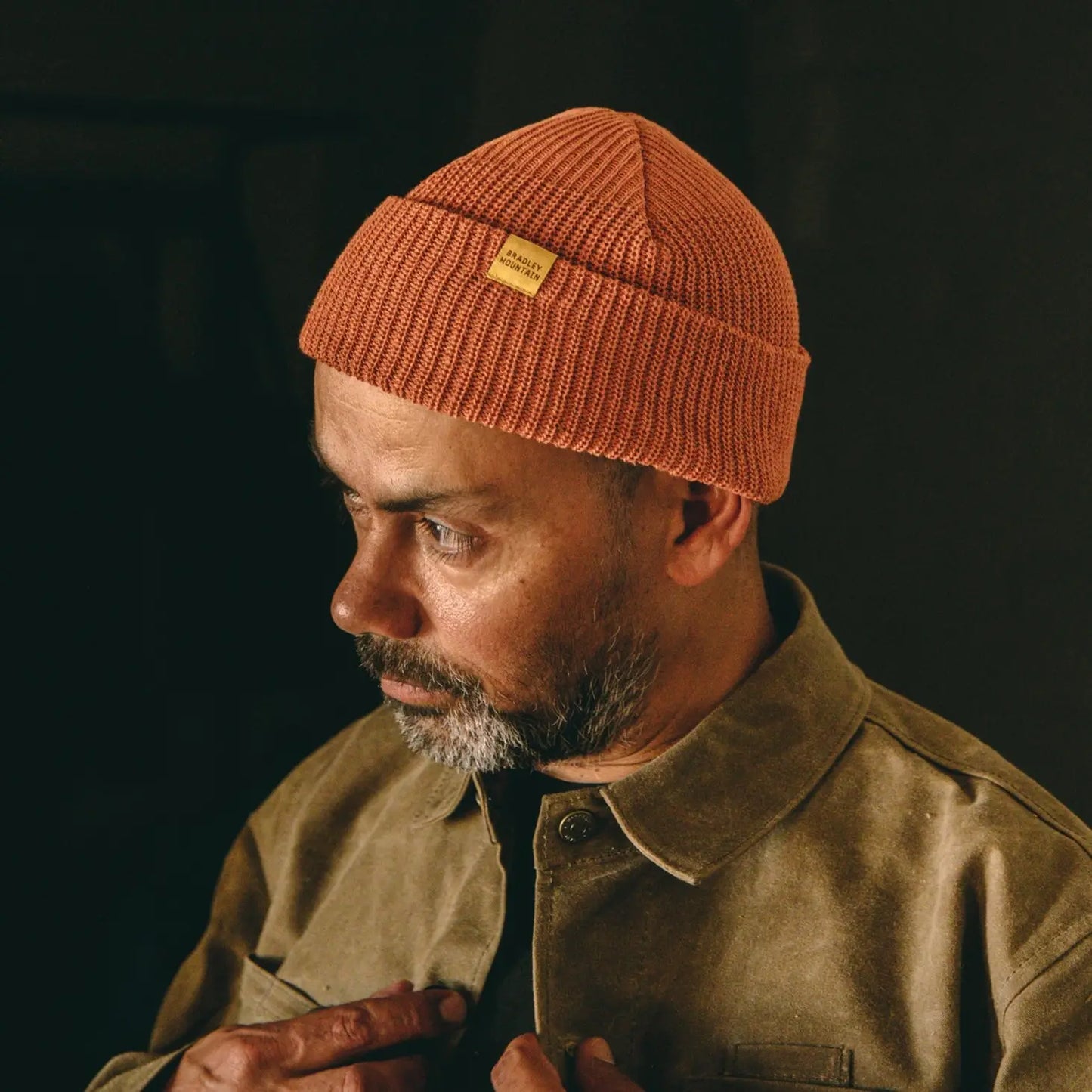 Cotton Watch Cap Beanie -Ochre-