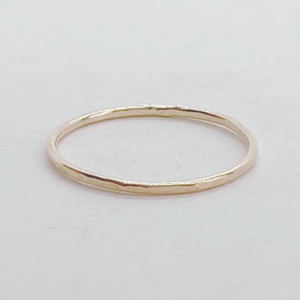 Thin Hammered Stacking Ring (Gold, Silver)