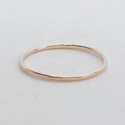 Thin Hammered Stacking Ring (Gold, Silver)