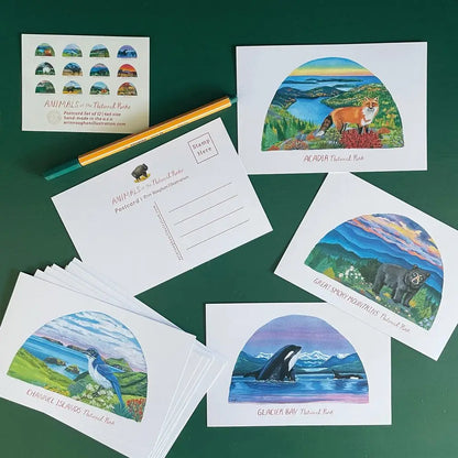 Animals of the National Parks Postcards Set of 12