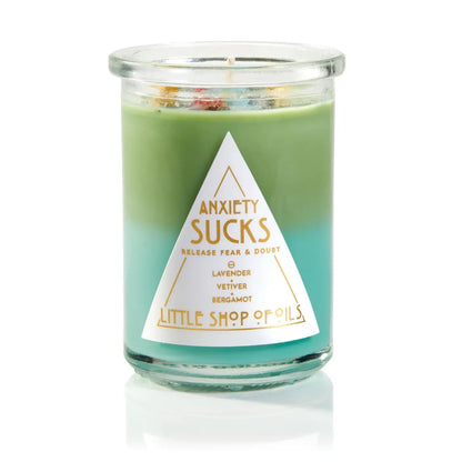 Anxiety Sucks Gemstone Infused Ritual Candle