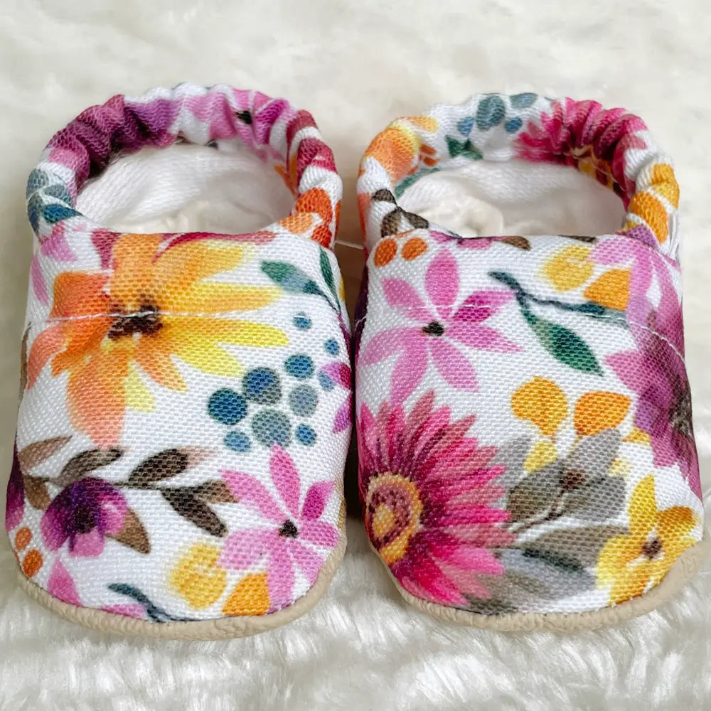 Floral Organic Cotton Booties