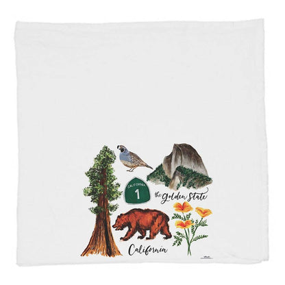 California Collage Kitchen Tea Towel