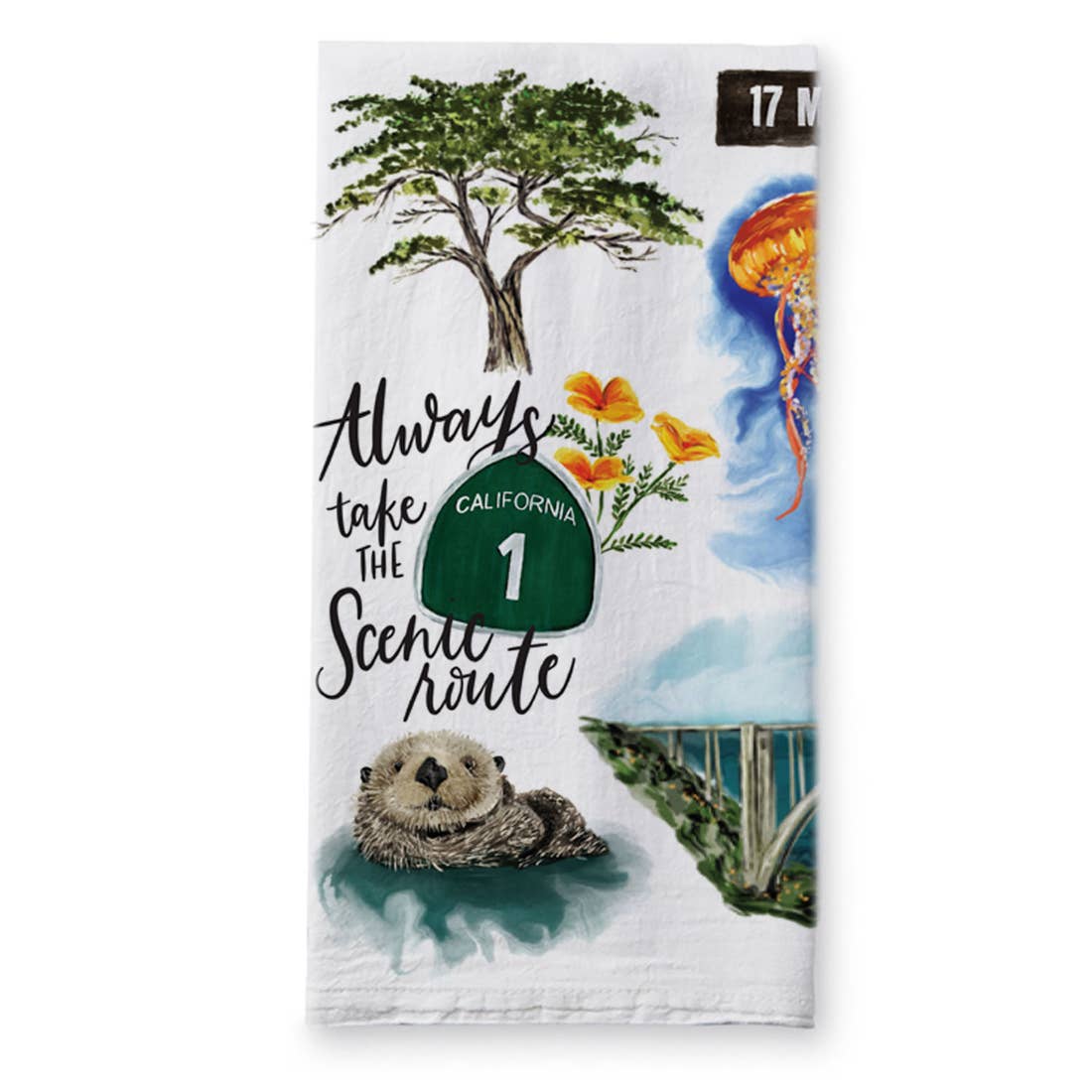 Seventeen Mile Drive Kitchen Tea Towel