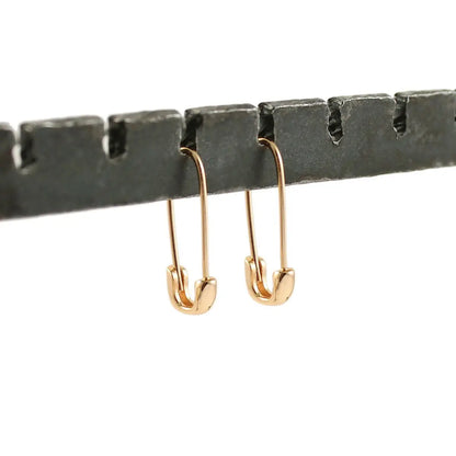 Safety Pin Hoop Earrings (Gold, Silver)