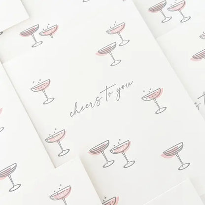 Cheers To You Retro Cocktails Letterpress Card