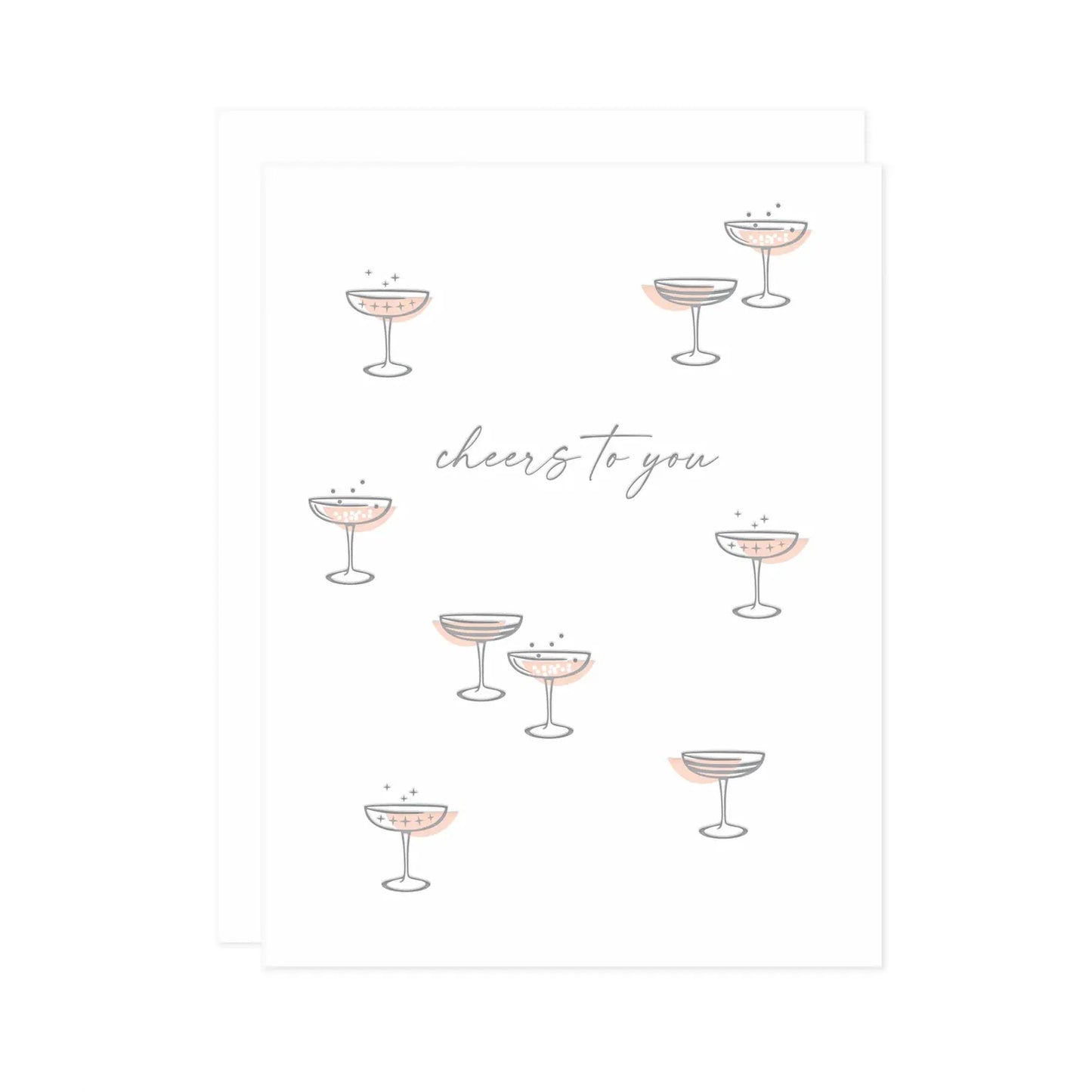 Cheers To You Retro Cocktails Letterpress Card