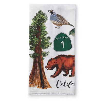 California Collage Kitchen Tea Towel