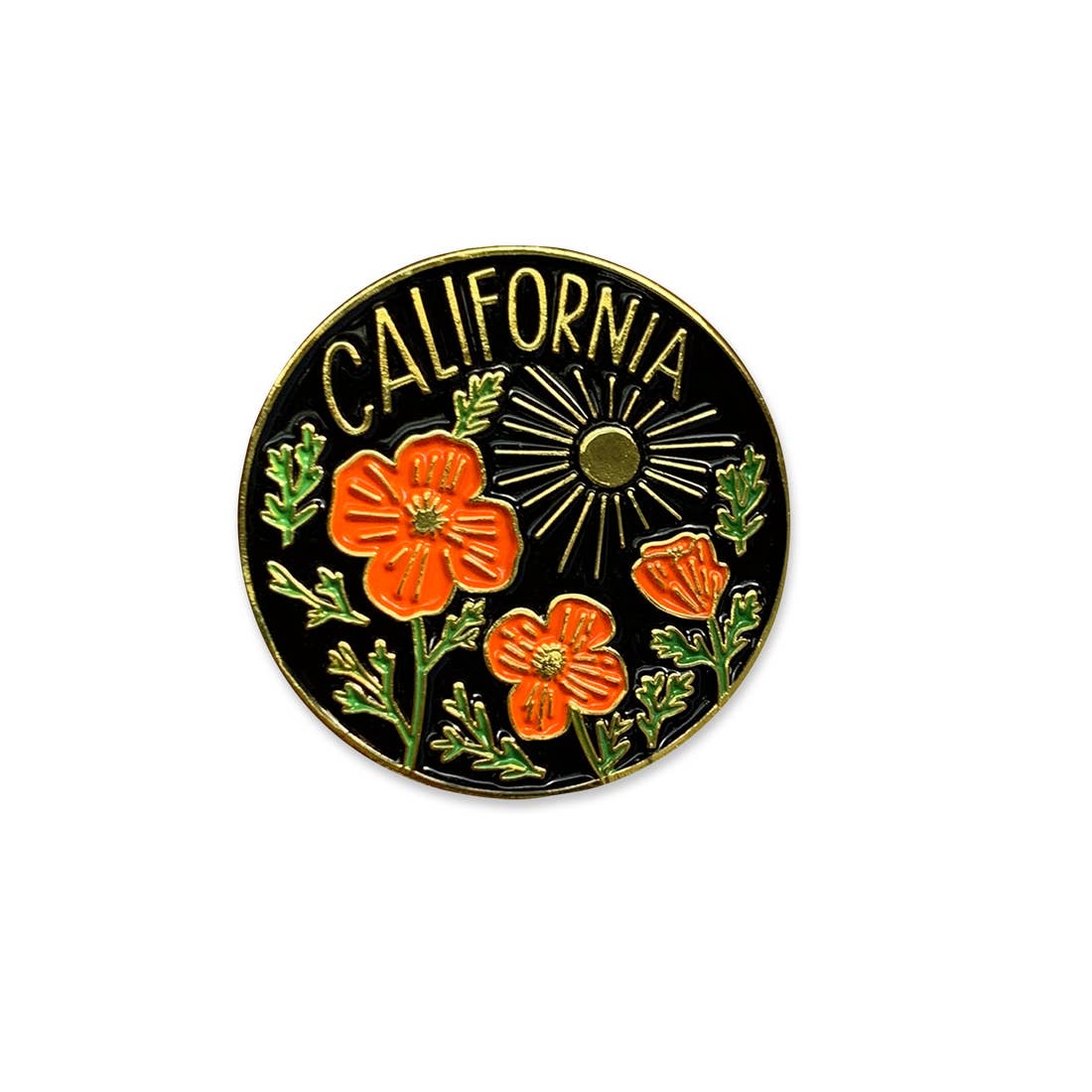 California + Poppies Enamel Pin